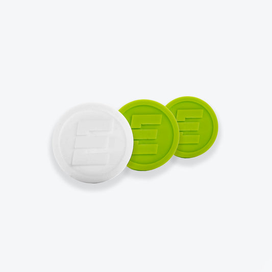 1" Green and White End Cap 3-Pack